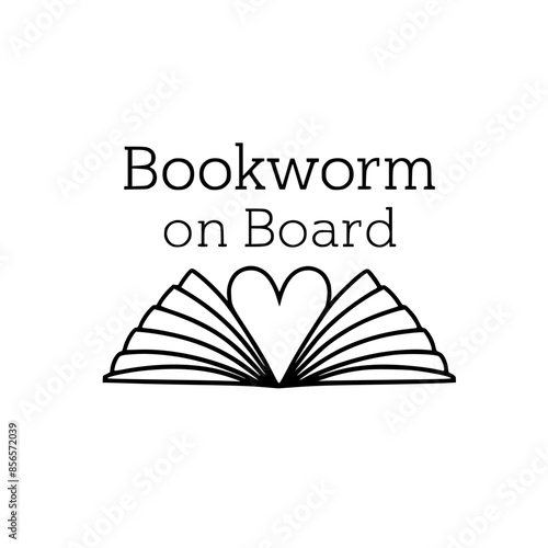 Bookworm on board vector image great for car window sticker for book lover