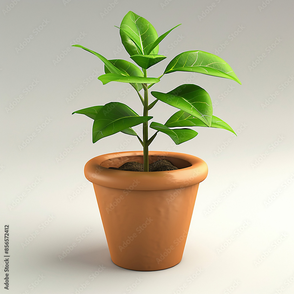 Present a delightful 3D animated rendition of a potted plant, tailored for enhancing websites with a touch of animated flair. Present a delightful 3D animated rendition of a potted plant, tailored for enhancing websites with a touch of animated flair.