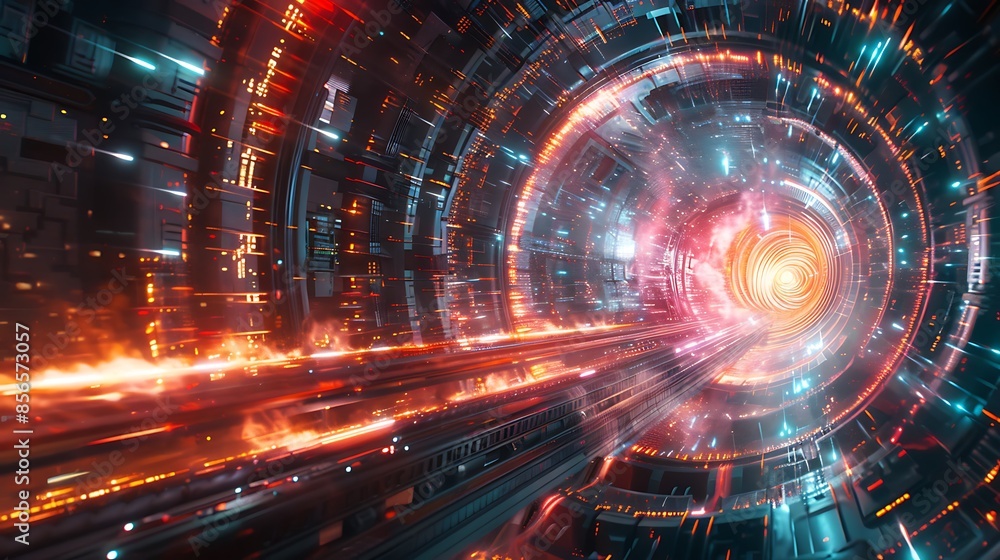 Hyperspace Tunnel: A Sci-Fi Journey Through Cosmic Lights Hyperspace Tunnel: A Sci-Fi Journey Through Cosmic Lights