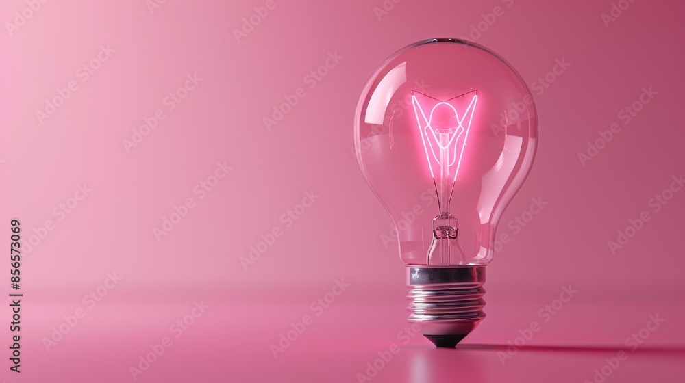 Soft Glow of Light Bulb on Pink Background Soft Glow of Light Bulb on Pink Background