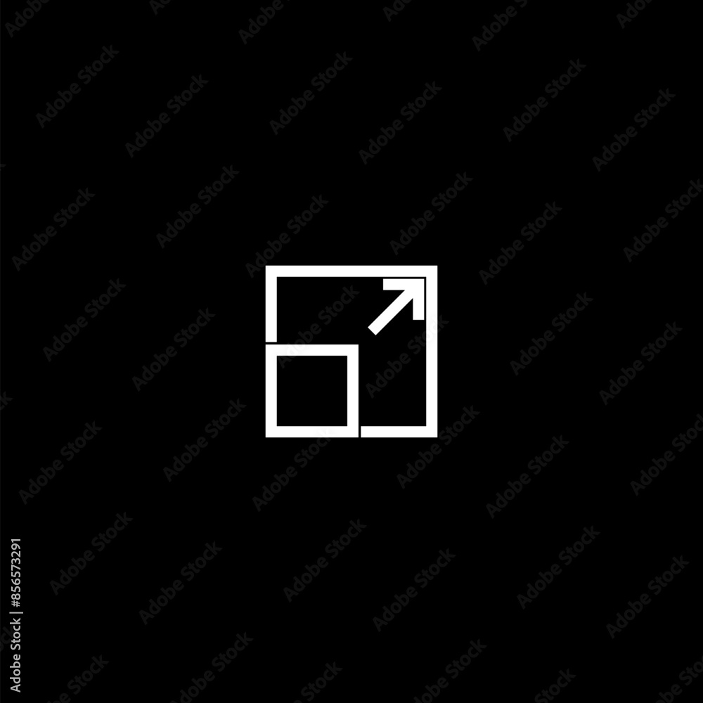 Compact size sign icon isolated on dark background Compact size sign icon isolated on dark background