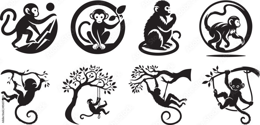 Monkey Silhouette Icon Vector illustration Monkey Silhouette Icon Vector illustration