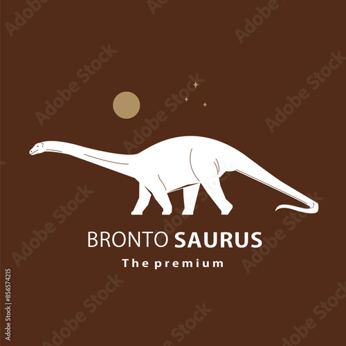 vintage hipster dinosaur, brontosaurus logo vector silhouette art icon