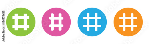 hashtag icon symbol, popular trend for social media tags - the hash icon symbol. trending explore icons, marketing promotion Advertising signsPrint