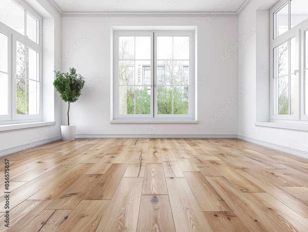 Empty room interiors illuminated with natural window lighting and copy space. Residential interior design composition with no furniture. Empty room interiors illuminated with natural window lighting and copy space. Residential interior design composition with no furniture.