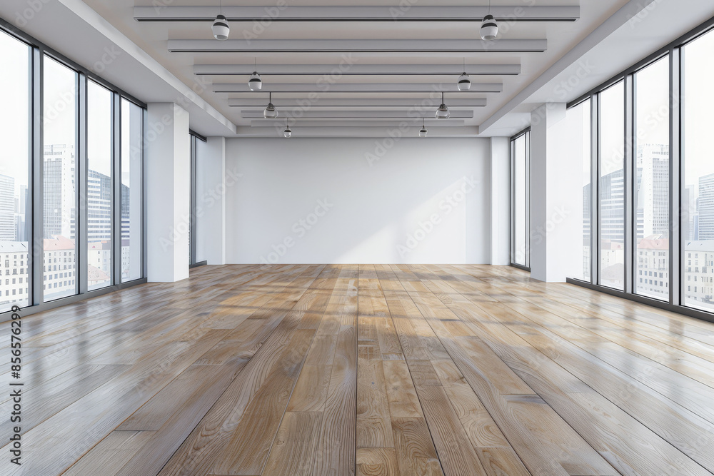 Empty room interiors illuminated with natural window lighting and copy space. Residential interior design composition with no furniture. Empty room interiors illuminated with natural window lighting and copy space. Residential interior design composition with no furniture.