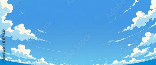 A playful blue sky rendered in the whimsical anime manner.