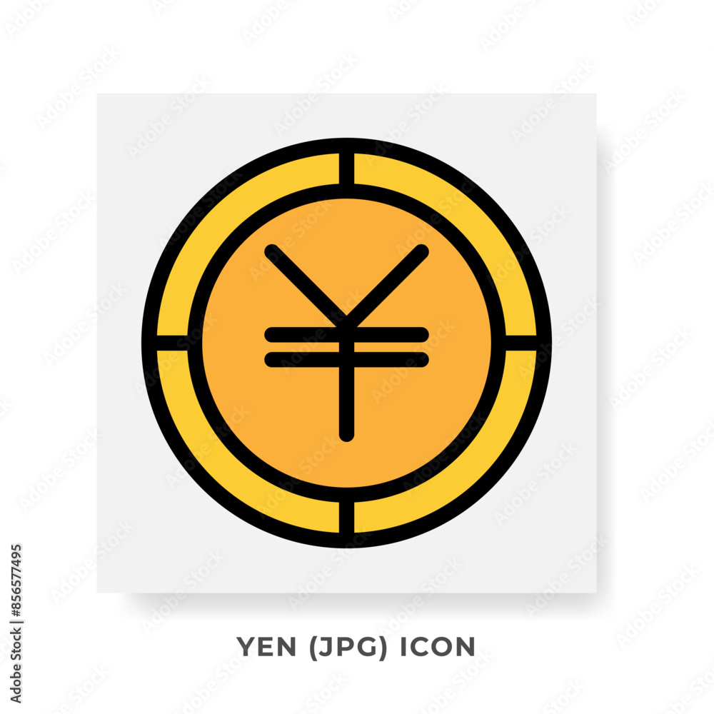Yen JPY Currency Icon. Japanese Financial Symbol Flat Icons, in Golden Color Graphic Design. Vector Illustrations. Yen JPY Currency Icon. Japanese Financial Symbol Flat Icons, in Golden Color Graphic Design. Vector Illustrations.