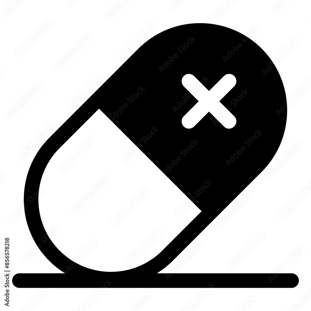 Obraz premium capsule glyph icon isolated on white background