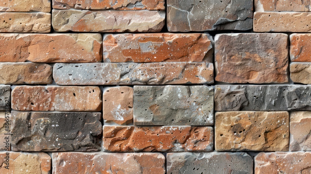 Close-up view of a rustic brick wall showcasing textured stones in various shades, perfect for architectural or construction themes. Close-up view of a rustic brick wall showcasing textured stones in various shades, perfect for architectural or construction themes.
