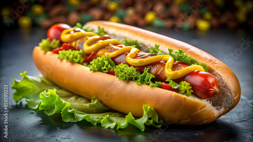 Hot dog, fast food, created with Generative AI technology