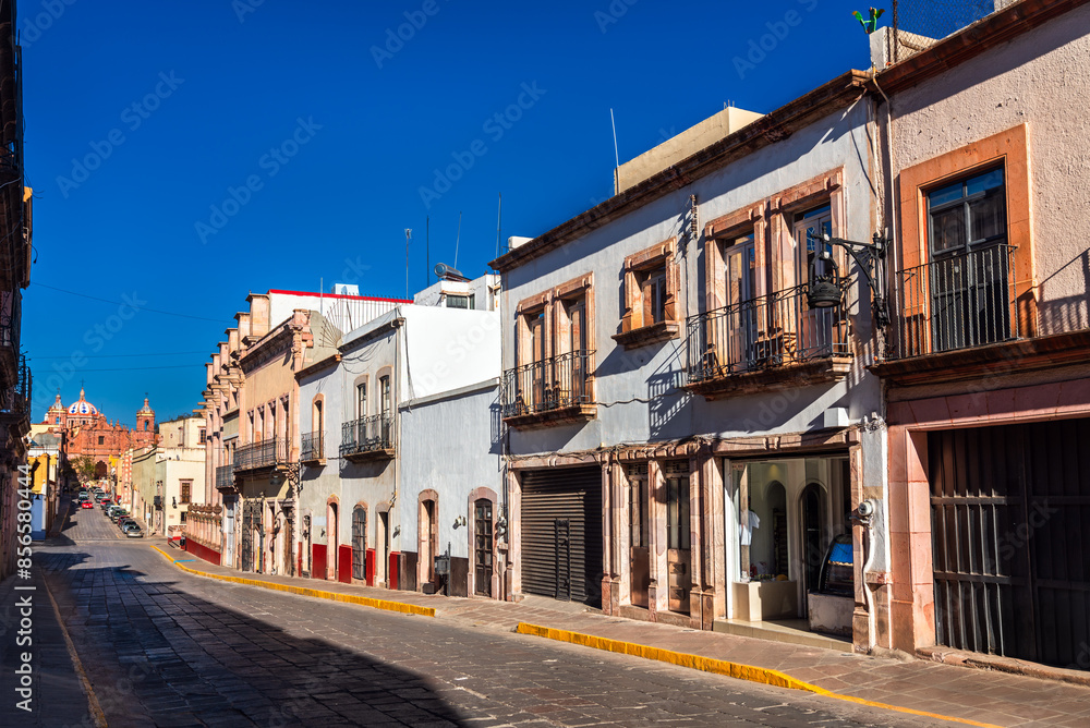 Traditional houses in the old town of Zacatecas, UNESCO world heritage in Mexico Traditional houses in the old town of Zacatecas, UNESCO world heritage in Mexico