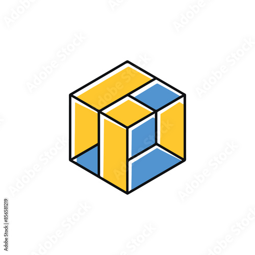 Illustration of modern hexagon geometric logo