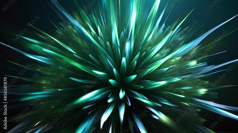 Abstract Blue and Green 3D Fractal Light Display Abstract Blue and Green 3D Fractal Light Display
