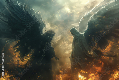 Obraz na płótnie War between angels and demons