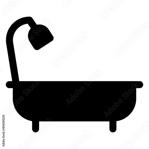 bath glyph icon isolated on white background