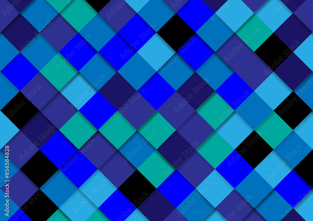 Geometric blue square pattern color presentation background Geometric blue square pattern color presentation background
