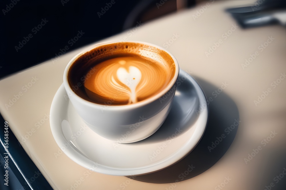 Espresso coffee in a cup. Close-up view of aromatic drink Espresso coffee in a cup. Close-up view of aromatic drink