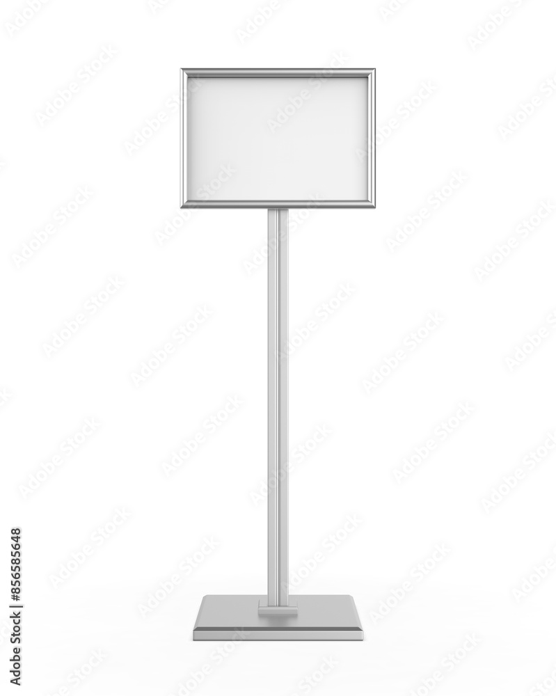 Blank poster sign stand. Floor standing display realistic mockup. Adjustable pedestal with blank board, mockup. Blank poster sign stand. Floor standing display realistic mockup. Adjustable pedestal with blank board, mockup.