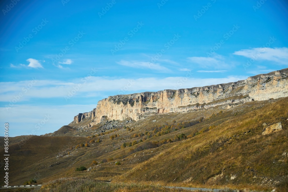 Fototapeta premium A natural mountain landscape. High peaks of the Caucasus Mountain Range