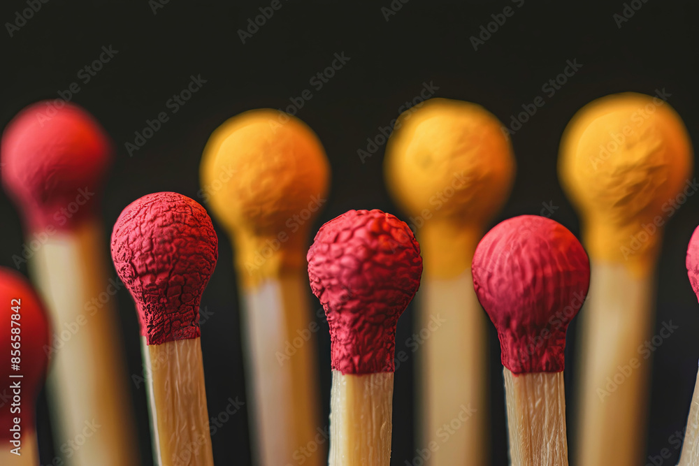 Influencer and influence as a persuasive career, acting as catalysts to spread marketing or ideas, represented by employees shaped like matches Influencer and influence as a persuasive career, acting as catalysts to spread marketing or ideas, represented by employees shaped like matches