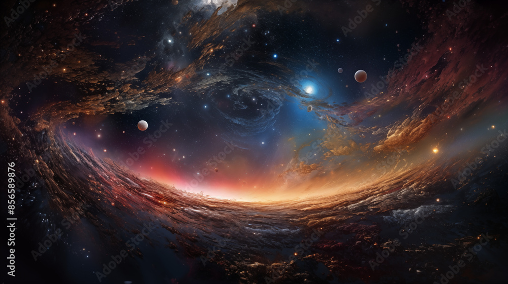 Fototapeta premium Cosmic Symphony - A Galactic Tapestry