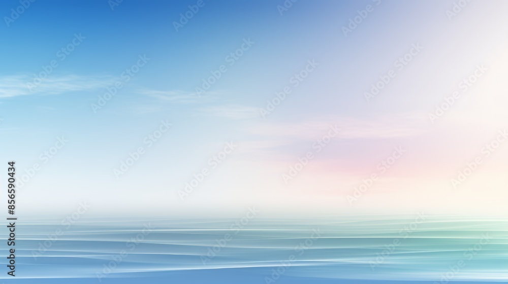 Fototapeta premium a serene abstract blurred gradient background in nature-inspired colors, reminiscent of a calm ocean. 