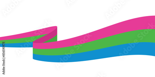Pink, green, and blue colored background, as the colors of the polysexual flag. LGBTQI concept. Flat vector illustration.	