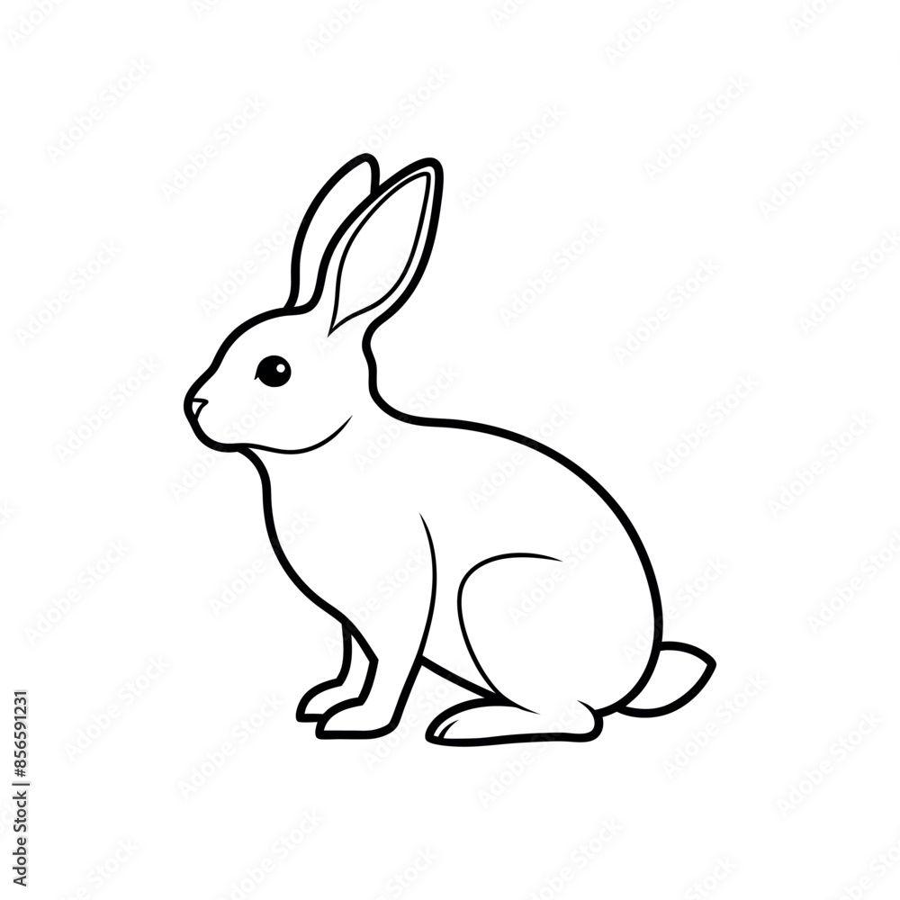 Rabbit Line Art Vector Illustration Rabbit Line Art Vector Illustration