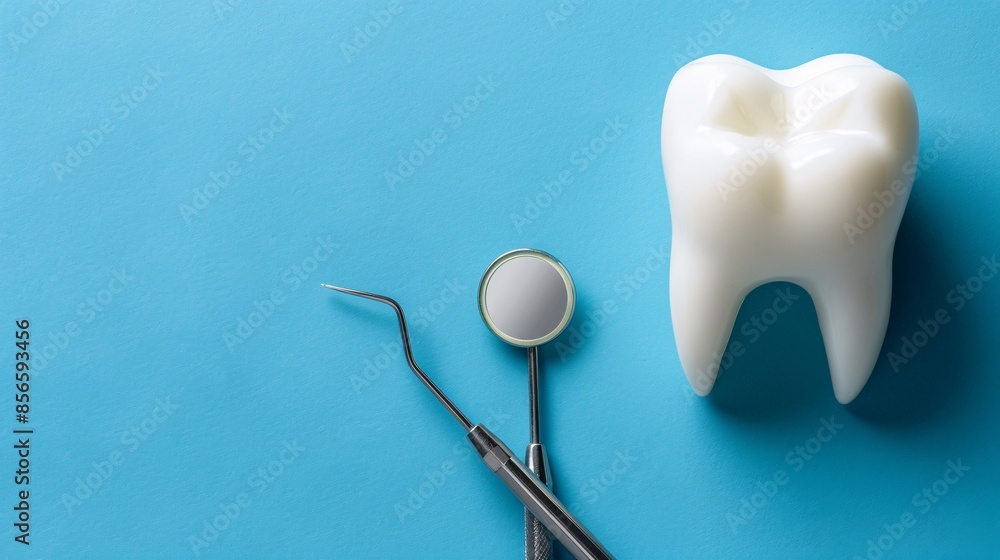 a tooth and dental tools a tooth and dental tools