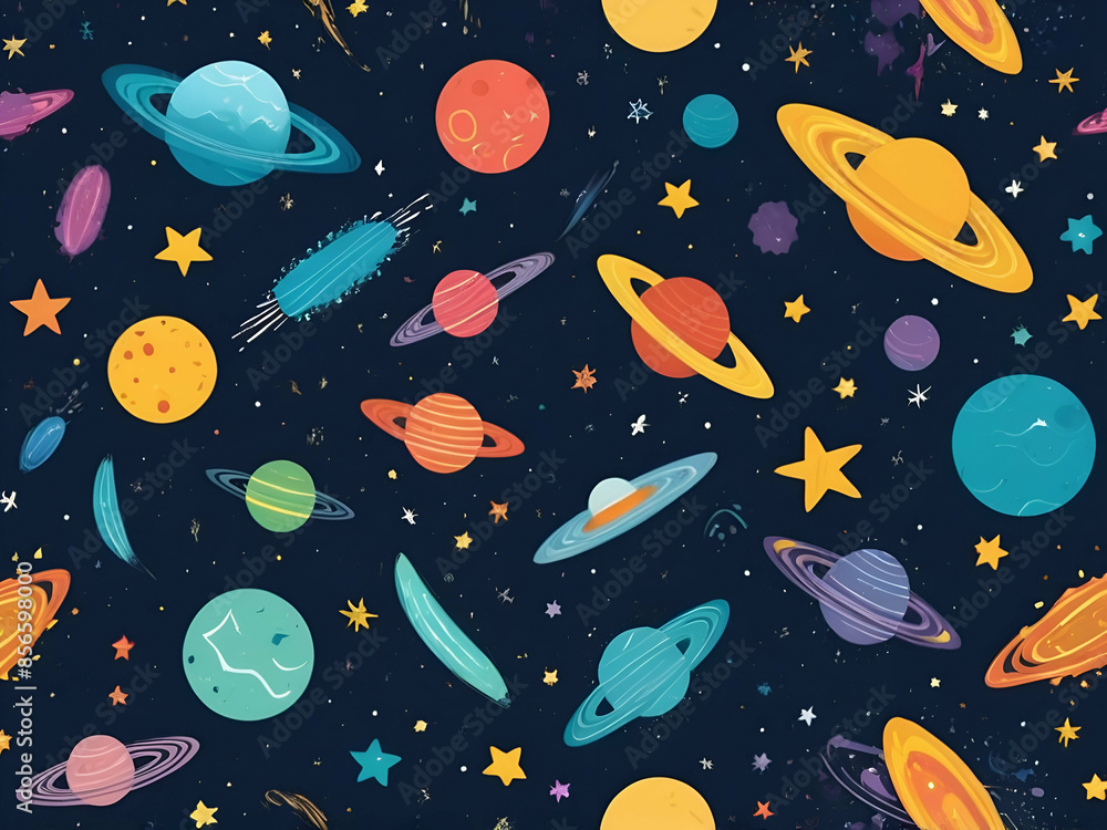 abstract childish space background comets meteorite rain cosmos fantastic bright color abstract childish space background comets meteorite rain cosmos fantastic bright color