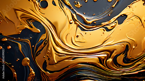 Gold and black marble textured background