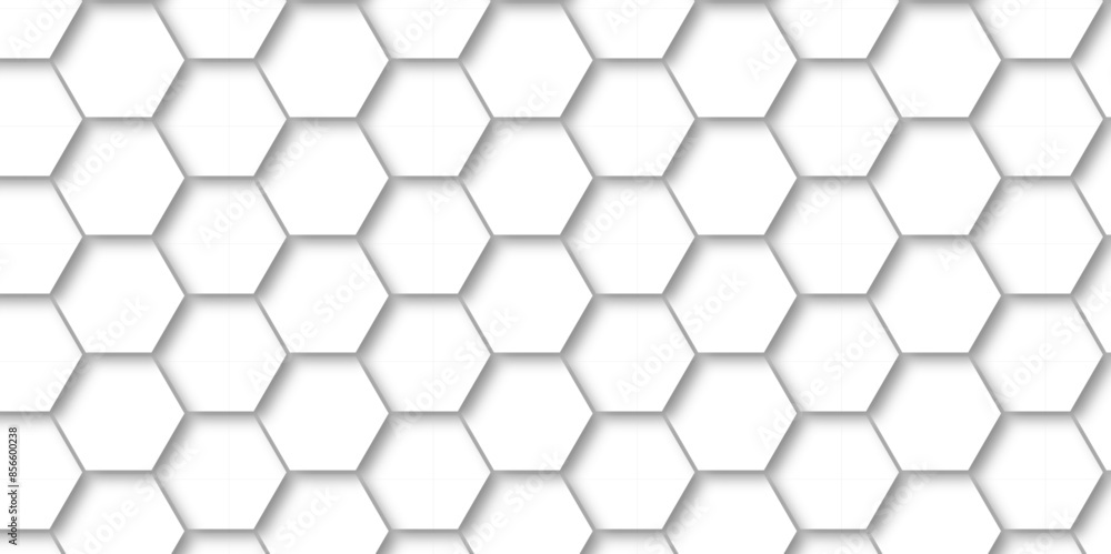 Vector White Hexagonal Background. Luxury White Pattern. Vector Illustration. 3D Futuristic abstract honeycomb mosaic white background. geometric mesh cell texture. modern futuristic wallpaper.
Vector White Hexagonal Background. Luxury White Pattern. Vector Illustration. 3D Futuristic abstract honeycomb mosaic white background. geometric mesh cell texture. modern futuristic wallpaper.