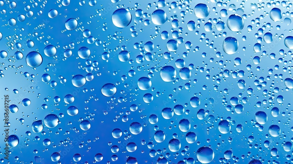Water drops or oil bubbles on blue background Water drops or oil bubbles on blue background