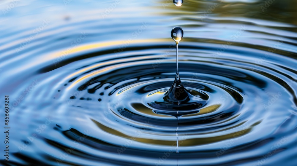 The Moment of Impact: Stone, Water, Ripples, and a Rising Droplet The Moment of Impact: Stone, Water, Ripples, and a Rising Droplet