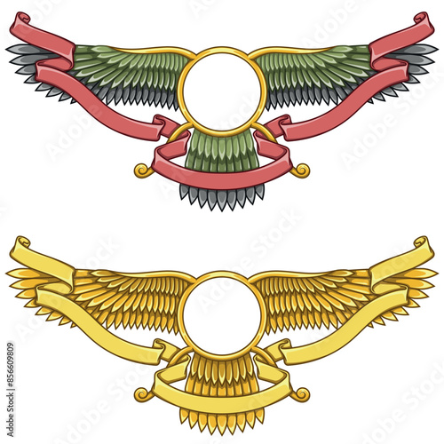 Zoroastrian winged solar disk with ribbon