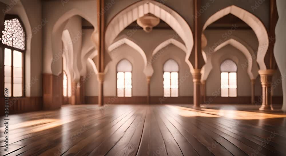 The mosque interior is magnificent with natural lighting The mosque interior is magnificent with natural lighting