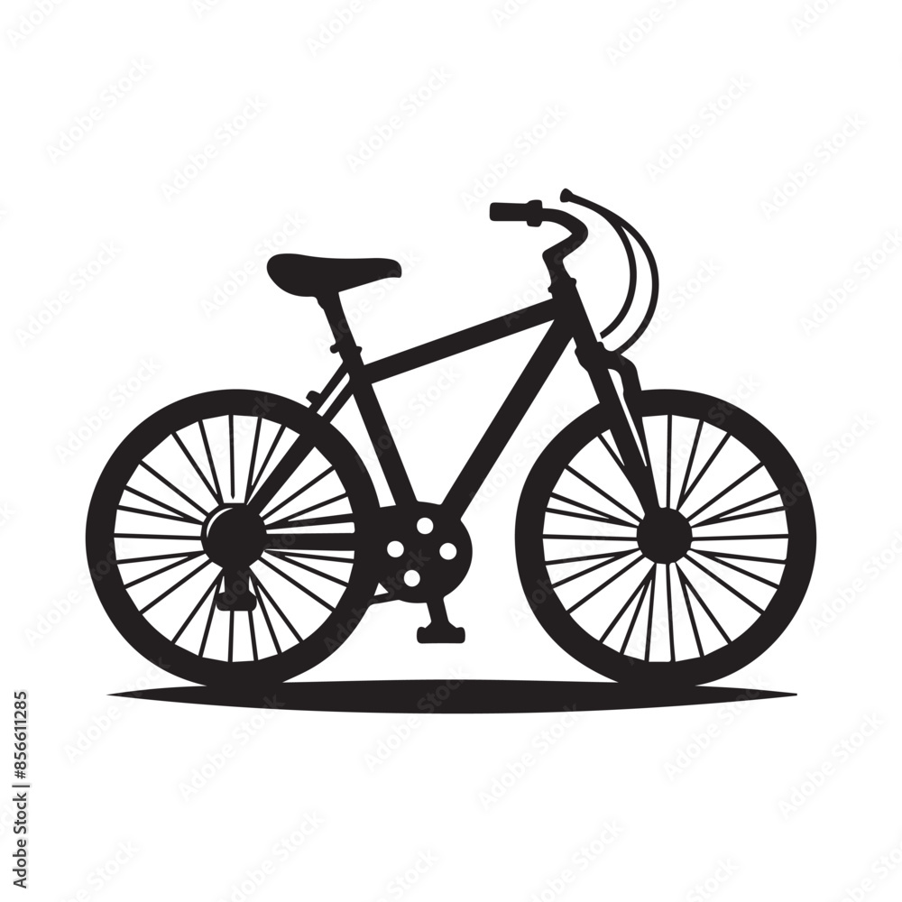 Fototapeta premium Silhouette of Bicycle Icon Isolated in White