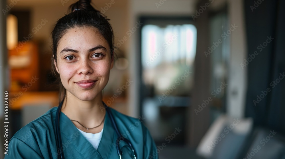Caring Nurse with Stethoscope Ready to Assist and Provide Medical Care Caring Nurse with Stethoscope Ready to Assist and Provide Medical Care
