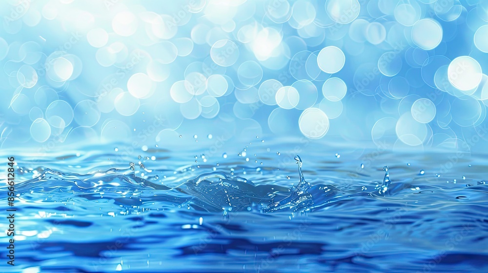 Beautiful blurred natural blue background with water Beautiful blurred natural blue background with water