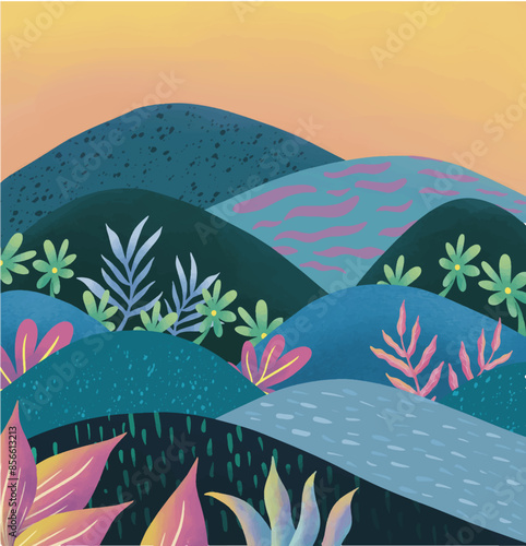 illustration of an background with flowers