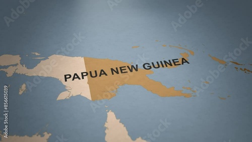Old Paper Map of Papua New Guinea photo