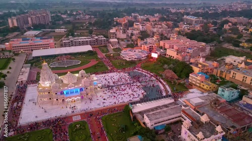 Prem Mandir Aerial View, Founded by Jagadguru Shri Kripalu Ji Maharaj in Vrindavan - Prem Mandir is the Temple of Divine Love. photo