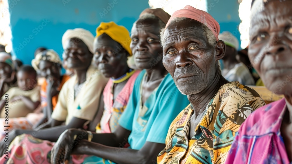 In the waiting room patients from various backgrounds and cultures sit together brought together by the shared access to quality healthcare provided by the solarpowered clinic. In the waiting room patients from various backgrounds and cultures sit together brought together by the shared access to quality healthcare provided by the solarpowered clinic.