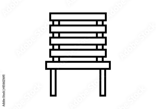 Icono negro de banco de madera urbano