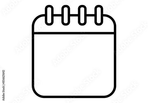 Icono negro de calendario en fondo blanco
