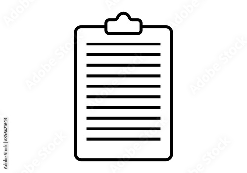 Icono negro de carpeta con lista en fondo blanco