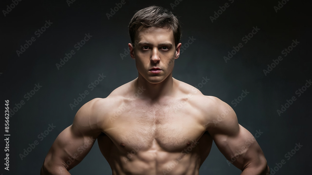 Fototapeta premium Bodybuilder with proportional muscles