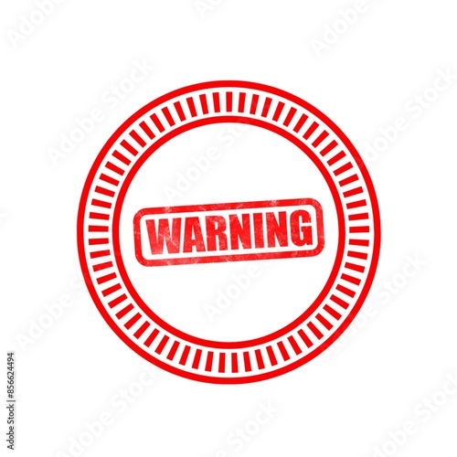 Warning red stamp seal icon