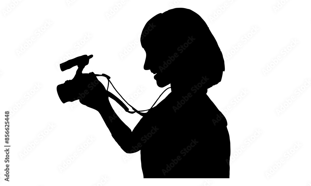 silhouette of woman take a picture with camera silhouette of woman take a picture with camera